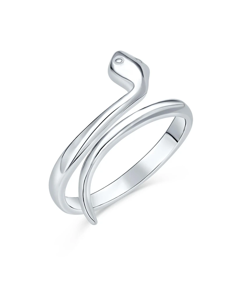 Bling Jewelry Minimalist Delicate Midi Knuckle Thin 1MM Band Stackable Bypass Wrap Snake Serpent Ring14K Gold Plated .925 Sterling Silver