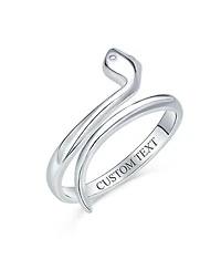 Bling Jewelry Minimalist Delicate Midi Knuckle Thin 1MM Band Stackable Bypass Wrap Snake Serpent Ring14K Gold Plated .925 Sterling Silver