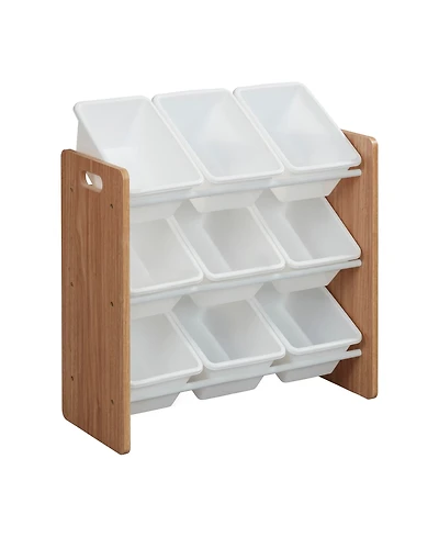 ECR4Kids 3-Tier Organizer with 9 Bins, Grey/White, 1