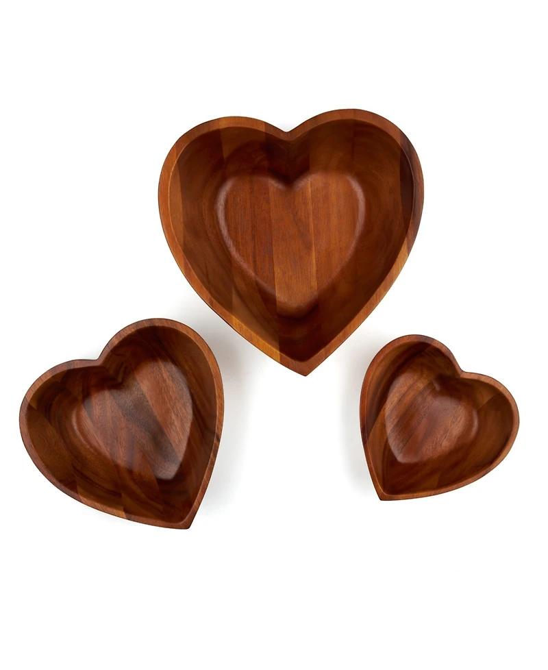 Nambe Eat Your Heart Out Nesting Bowls Set, 3 Pieces