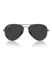 Ray-Ban Unisex Polarized Sunglasses, Aviator Titanium Rb8089
