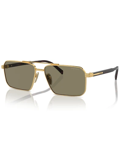 Prada Iconic Plaque Rectangle Men's Sunglasses, Pr A57S
