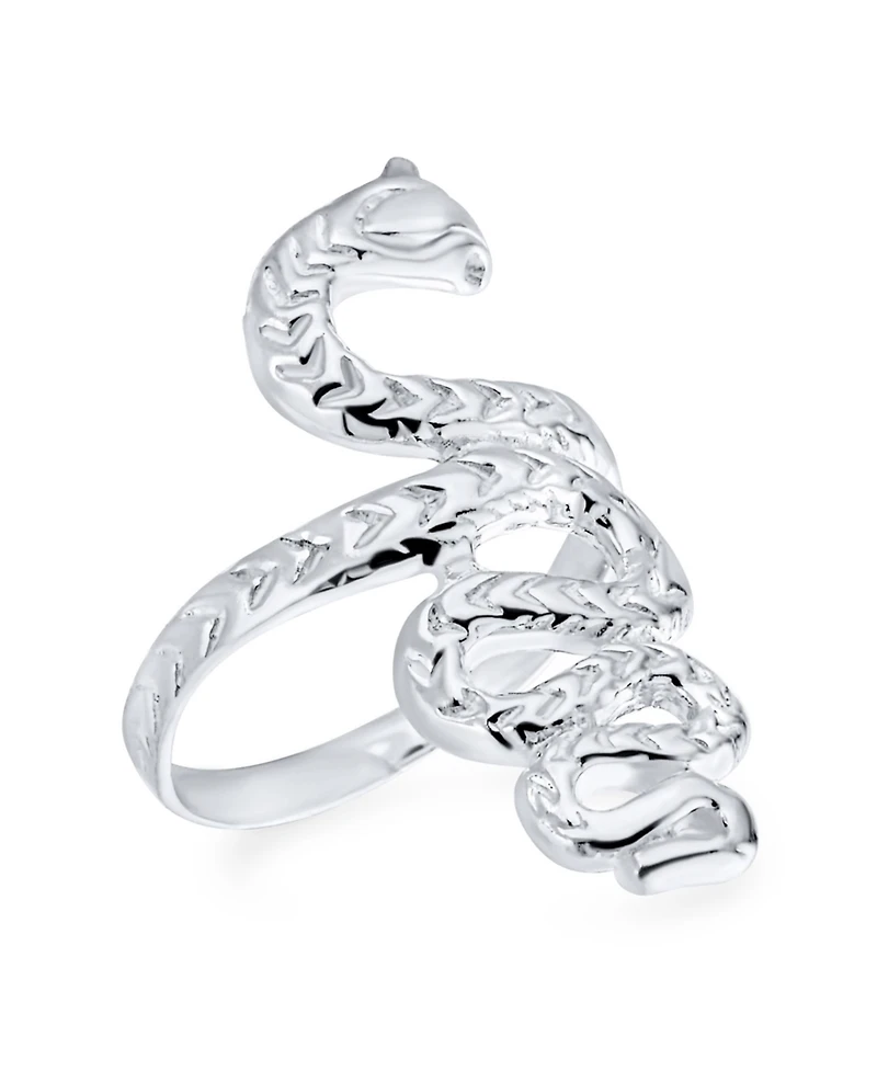 Bling Jewelry Egyptian Serpent Silver Ring: Reptile Stack Wrap Bypass Coil Band Sterling