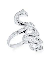 Bling Jewelry Egyptian Serpent Silver Ring: Reptile Stack Wrap Bypass Coil Band Sterling