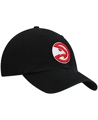 Men's '47 Brand Black Atlanta Hawks Team Clean Up Adjustable Hat