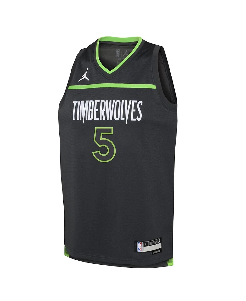 Big Boys Jordan Anthony Edwards Black Minnesota Timberwolves Swingman Jersey - Statement Edition