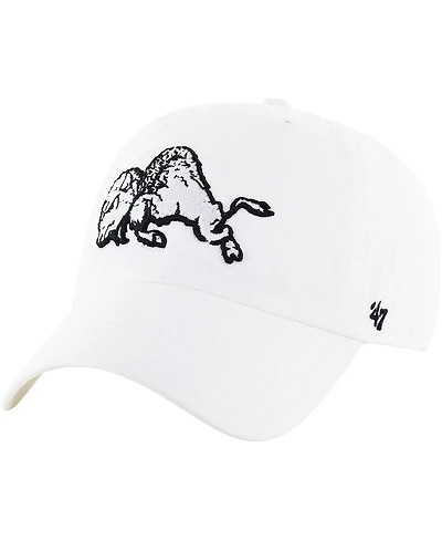 Men's '47 Brand White Distressed Colorado Buffaloes Vintage-Like Clean Up Adjustable Hat