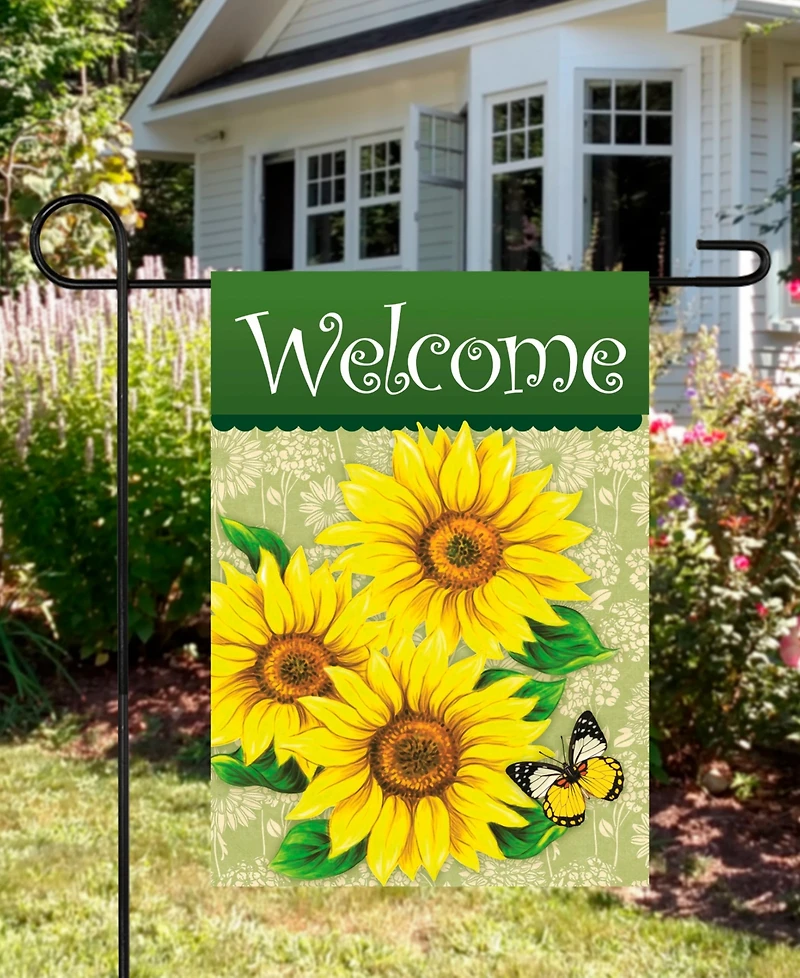 Northlight Welcome Sunflowers and Butterfly Spring Outdoor Garden Flag 18" x 12.5"
