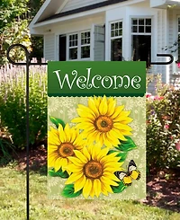 Northlight Welcome Sunflowers and Butterfly Spring Outdoor Garden Flag 18" x 12.5"