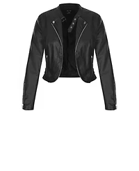 City Chic Plus Cropped Biker Jacket