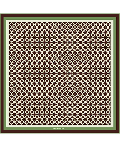 Jessie Zhao New York Double Sided Silk Scarf Of Polka Dot Bloom - Brown