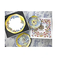 Jessie Zhao New York Yellow Garden Bone China Plates, Set Of Three