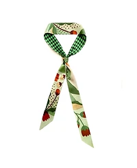 Jessie Zhao New York Silk Skinny Scarf of Green Wonderland