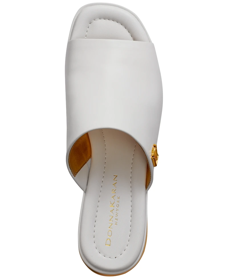 Donna Karan New York Women's Tinley Leather Peep Toe Mules