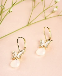 lonna & lilly Gold-Tone Butterfly Stone Drop Earrings