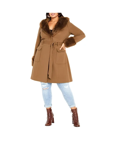 City Chic Plus Make Me Blush Coat