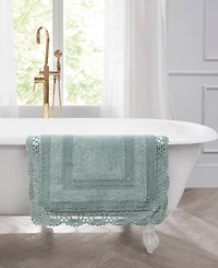 Laura Ashley Crochet Reversible Cotton Bath Rug