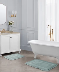 Laura Ashley Crochet Reversible Cotton 2-Pc. Bath Rug Set