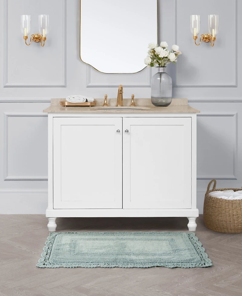 Laura Ashley Crochet Reversible Cotton Bath Rug