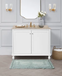Laura Ashley Crochet Reversible Cotton Bath Rug
