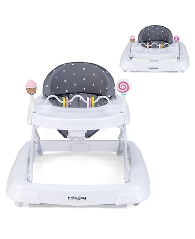Costway Toddler Foldable Activity Walker with Adjustable Height& Detachable Seat Cushion