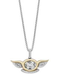 Star Wars Wonder Fine Jewelry Green Quartz (1-1/4 ct. t.w.) & Diamond (1/10 ct. t.w.) Grogu Pendant Necklace in Sterling Silver & Gold-Plate, 15-3/4"