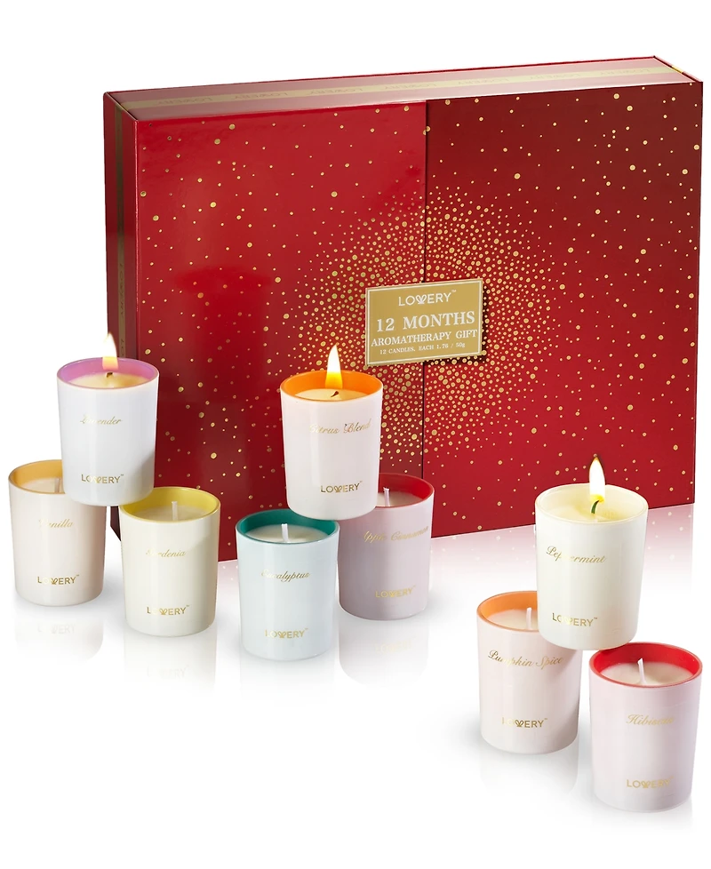 Lovery 12-Pc. Unique Scented Aromatherapy Soy Candles Gift Set