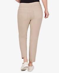Ruby Rd. Petite Mid-Rise Pull-On Straight Solar Millennium Tech Ankle Pants