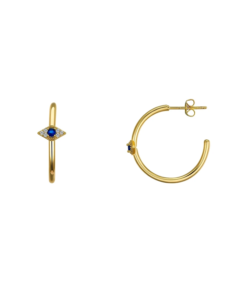 Unwritten Cubic Zirconia Evil Eye, Star, Hamsa Stud Hoop Earring Set