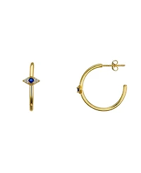 Unwritten Cubic Zirconia Evil Eye, Star, Hamsa Stud Hoop Earring Set