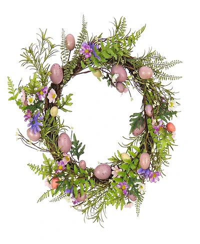 National Tree Company 22" Eggs, Flowers, and Ferns Wreath
