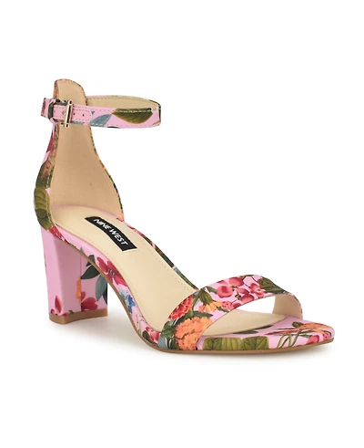 Nine West Women's Pruce Round Toe Block Heel Dress Sandals