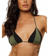 Guria Beachwear Women's Color Block Reversible Triangle Bikini Top