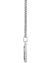 Marvel Wonder Fine Jewelry Swiss Blue Topaz (3/8 ct. t.w.) & Diamond (1/10 ct. t.w.) Captain America Logo 18" Pendant Necklace in Sterling Silver
