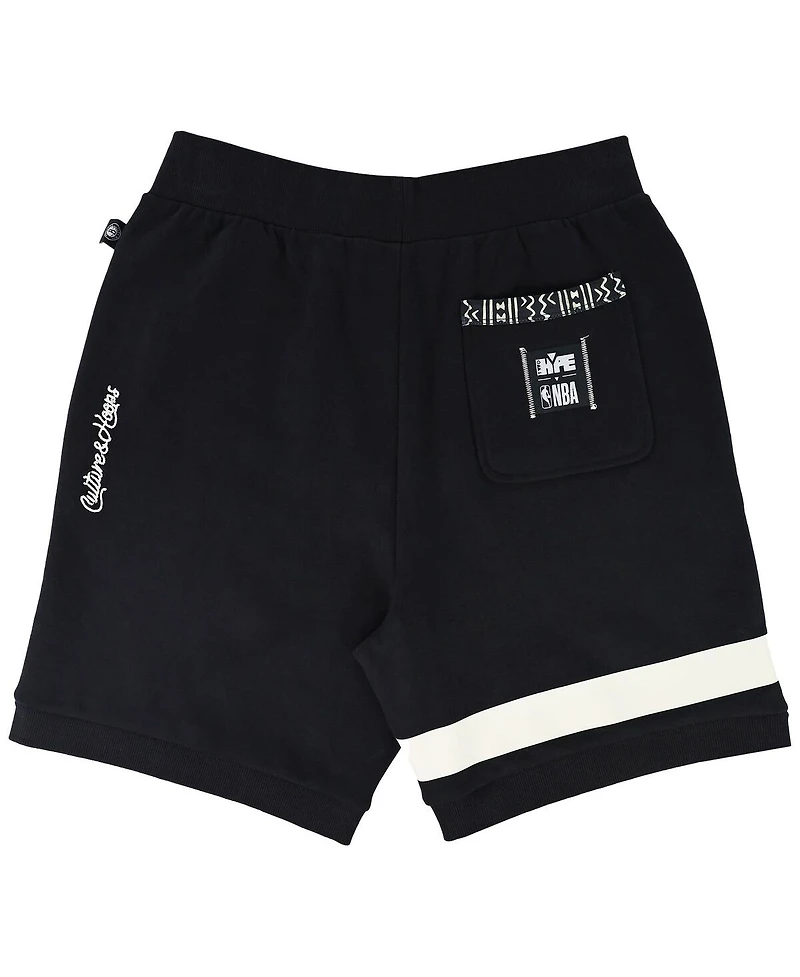 Men's and Women's Nba x Two Hype Black Brooklyn Nets Culture & Hoops Premium Classic Fleece Shorts