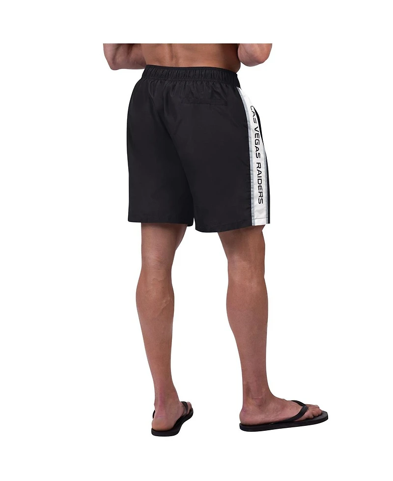 Men's G-iii Sports by Carl Banks Black Las Vegas Raiders Streamline Volley Swim Shorts