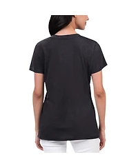 Women's G-iii 4Her by Carl Banks Black Distressed Martin Truex Jr Key Move V-Neck T-shirt