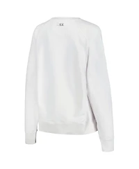Women's Msx by Michael Strahan White Distressed Vegas Golden Knights Millie Raglan Pullover Sweatshirt