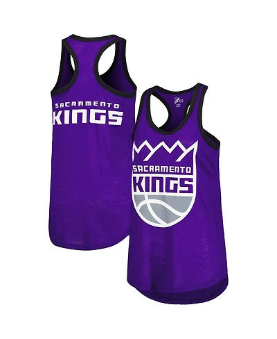 Women's G-iii 4Her by Carl Banks Purple Sacramento Kings Showdown Scoop-Neck Racerback Tank Top