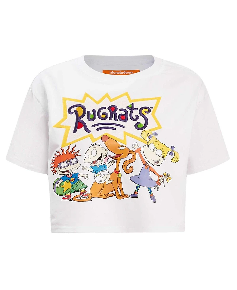 Women's Freeze Max White Rugrats Group Boxy Cropped T-shirt