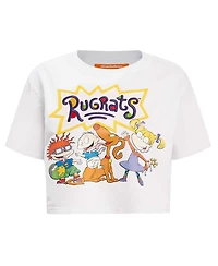 Women's Freeze Max White Rugrats Group Boxy Cropped T-shirt