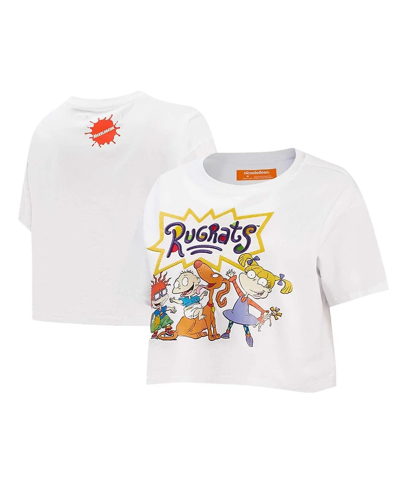Women's Freeze Max White Rugrats Group Boxy Cropped T-shirt