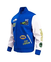 Men's Freeze Max Royal, White The Simpsons Racing Varsity Full Zip Jacket