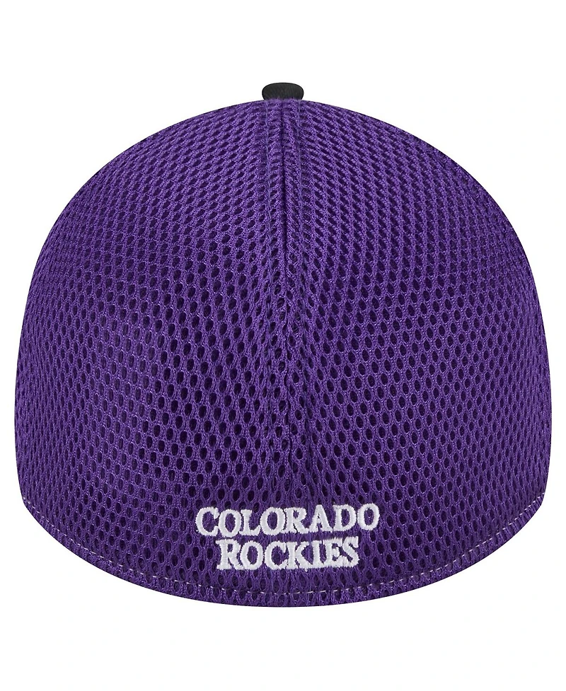 Men's New Era Black Colorado Rockies Neo 39THIRTY Flex Hat