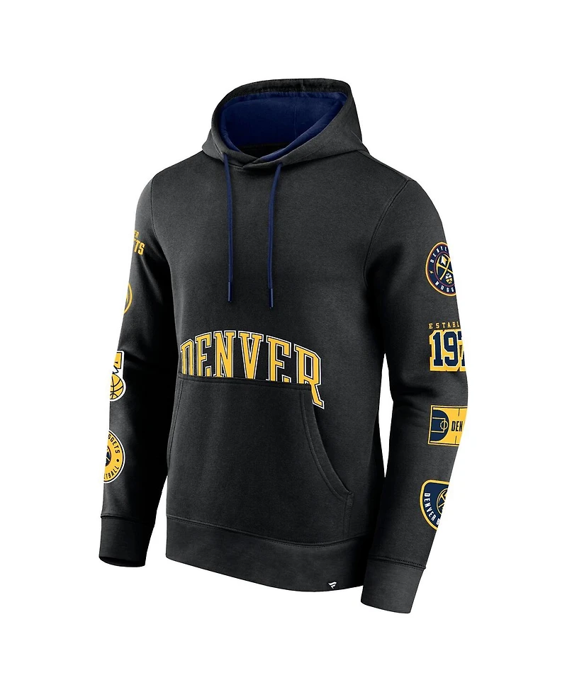 Men's Fanatics Black Denver Nuggets Home Court Pullover Hoodie