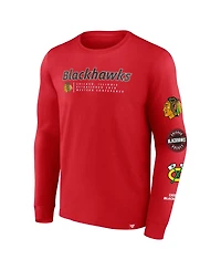 Men's Fanatics Red Chicago Blackhawks Strike the Goal Long Sleeve T-shirt