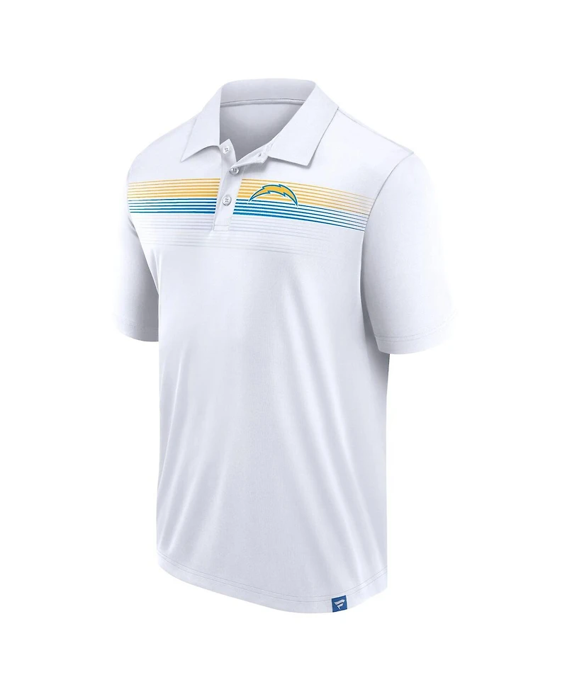 Men's Fanatics White Los Angeles Chargers Victory For Us Interlock Polo Shirt
