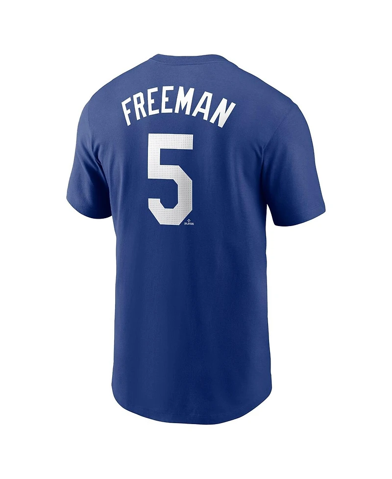 Men's Nike Freddie Freeman Royal Los Angeles Dodgers Fuse Name and Number T-shirt