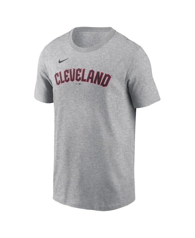 Men's Nike Jose Ramirez Gray Cleveland Guardians Fuse Name and Number T-shirt