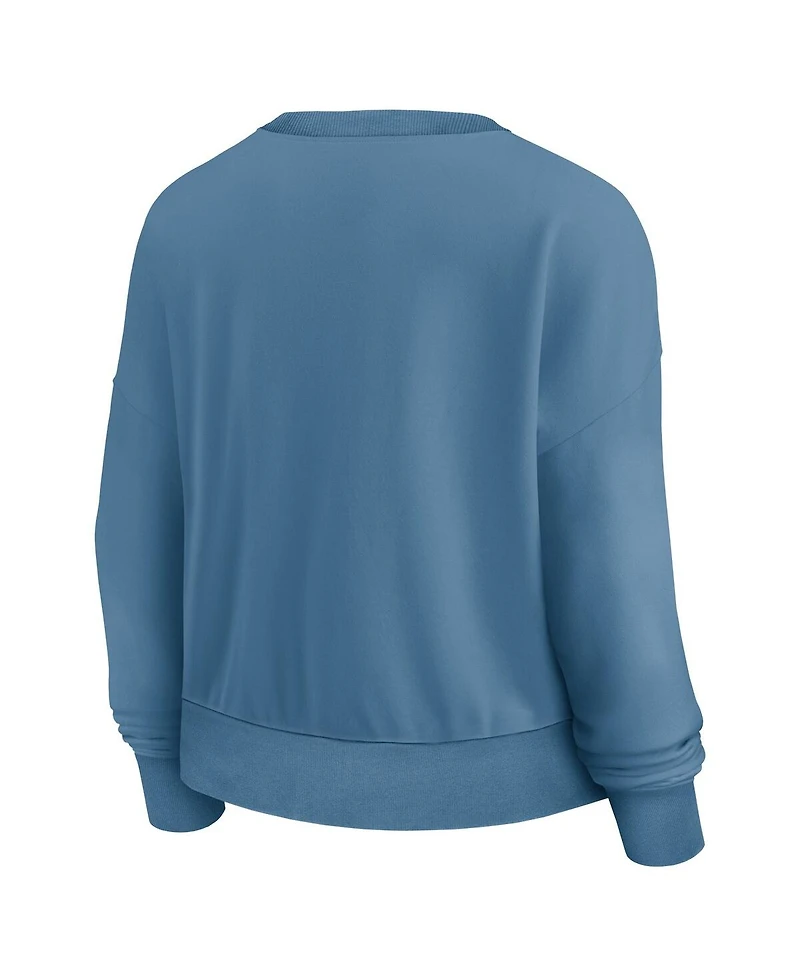 Women's Fanatics Blue Formula 1 Merchandise Y2K Badge Fleece Pullover Sweatshirt
